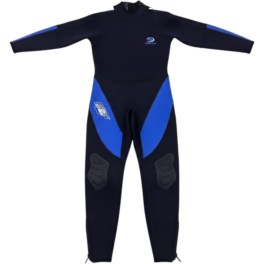 Deep See Wetsuit Full Body XXL Black Blue Neoprene Long Sleeve Zippered Ankle